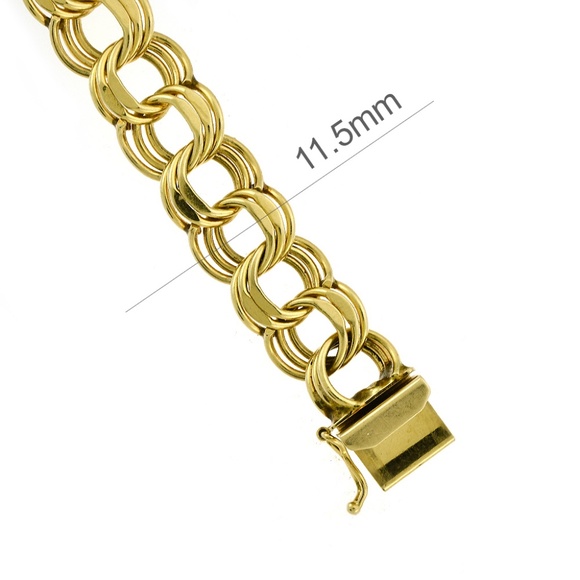 8" Ladies 14K Yellow Gold Circle Link Bracelet - Picture 3 of 4